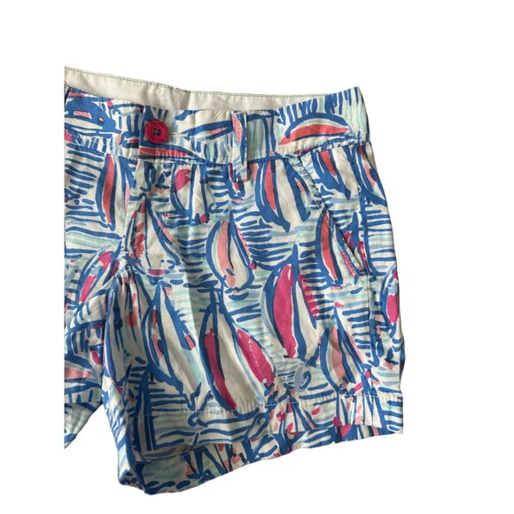 LILLY PULITZER Sailing Sailboat Print Callahan Shorts Size 2 - Picture 3 of 6